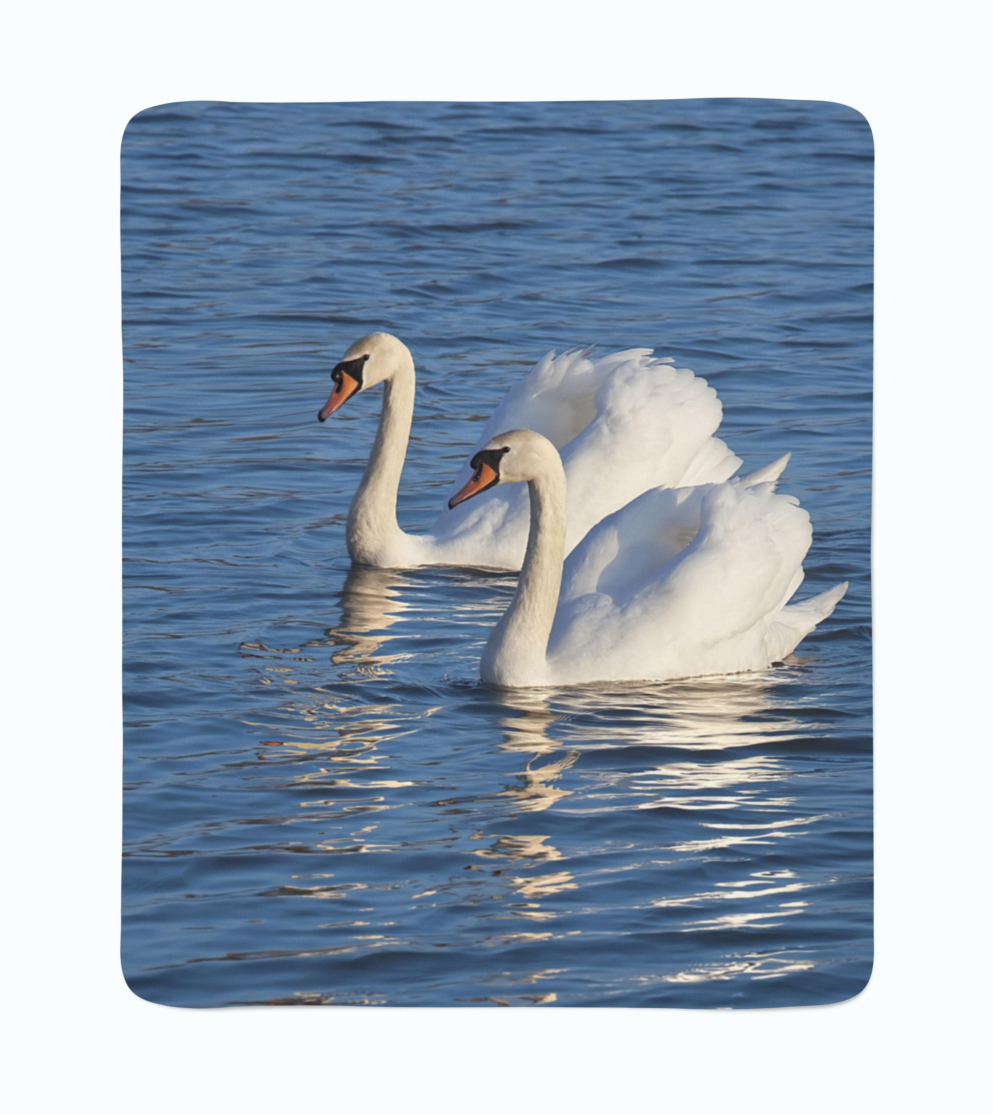 Flīsa pleds White Swans E-interjers.lv