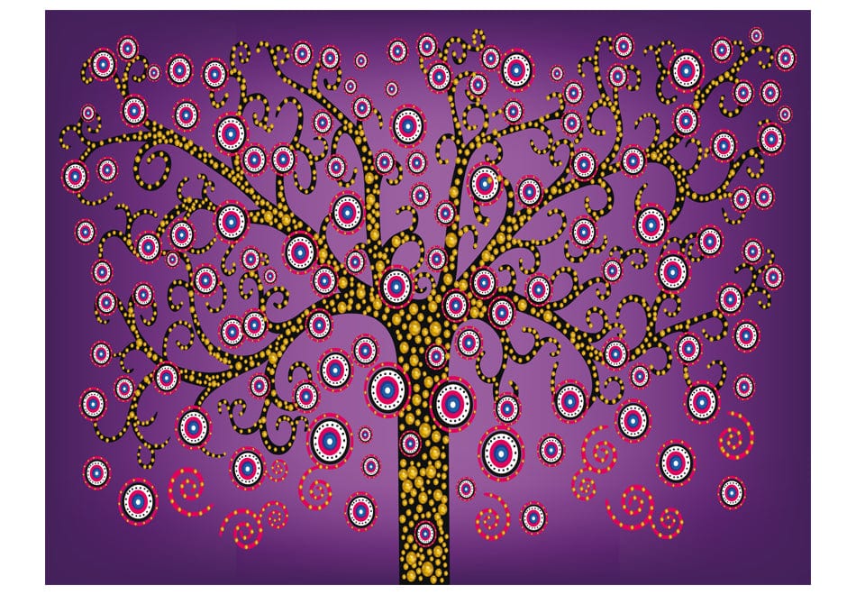 Fototapetes ar mežu - Abstrakts  koks (violets) E-interjers.lv