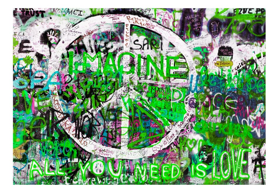 Fototapetes - Zaļie grafiti E-interjers.lv