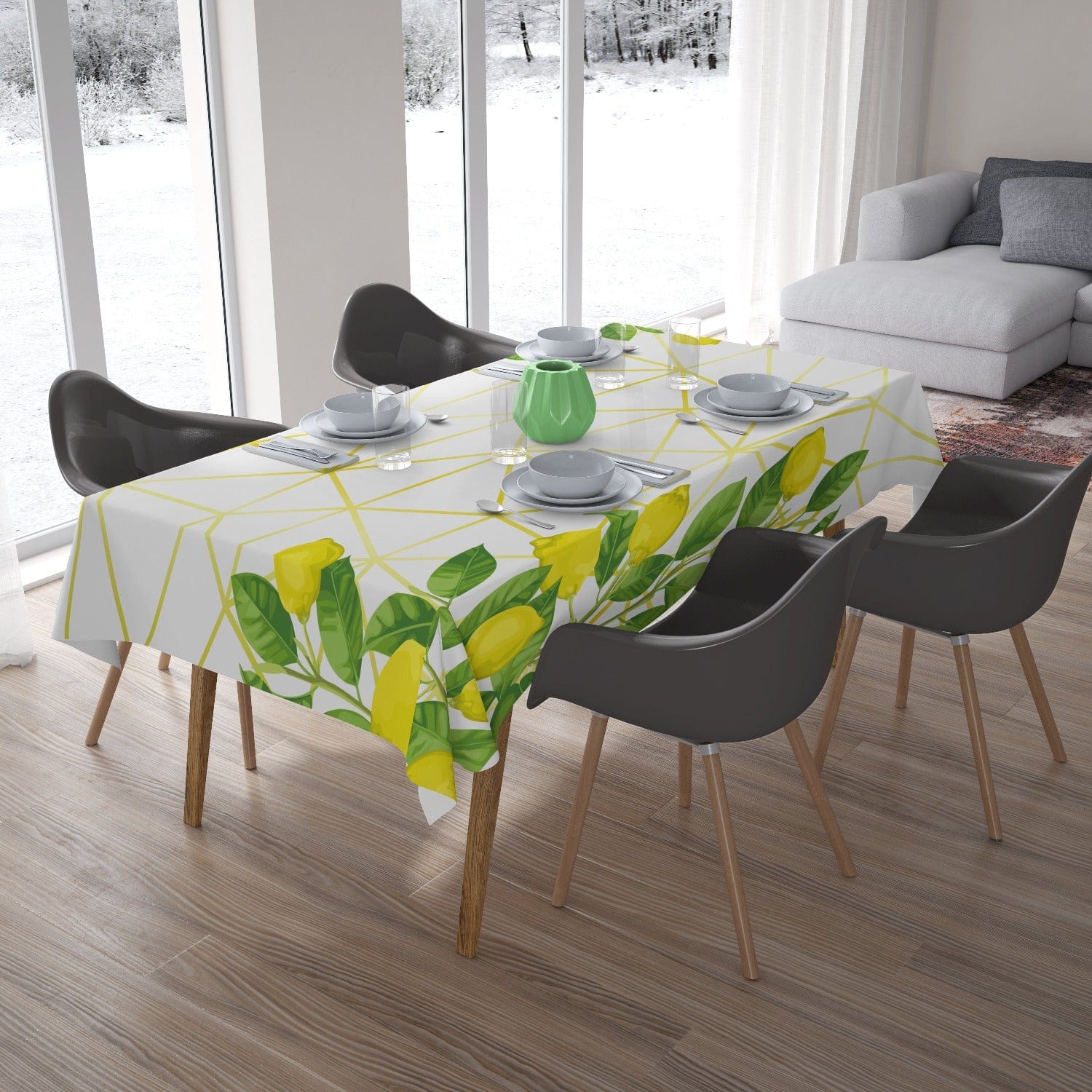Galdauts - Akvareļu citroni uz zelta raksta Home Trends