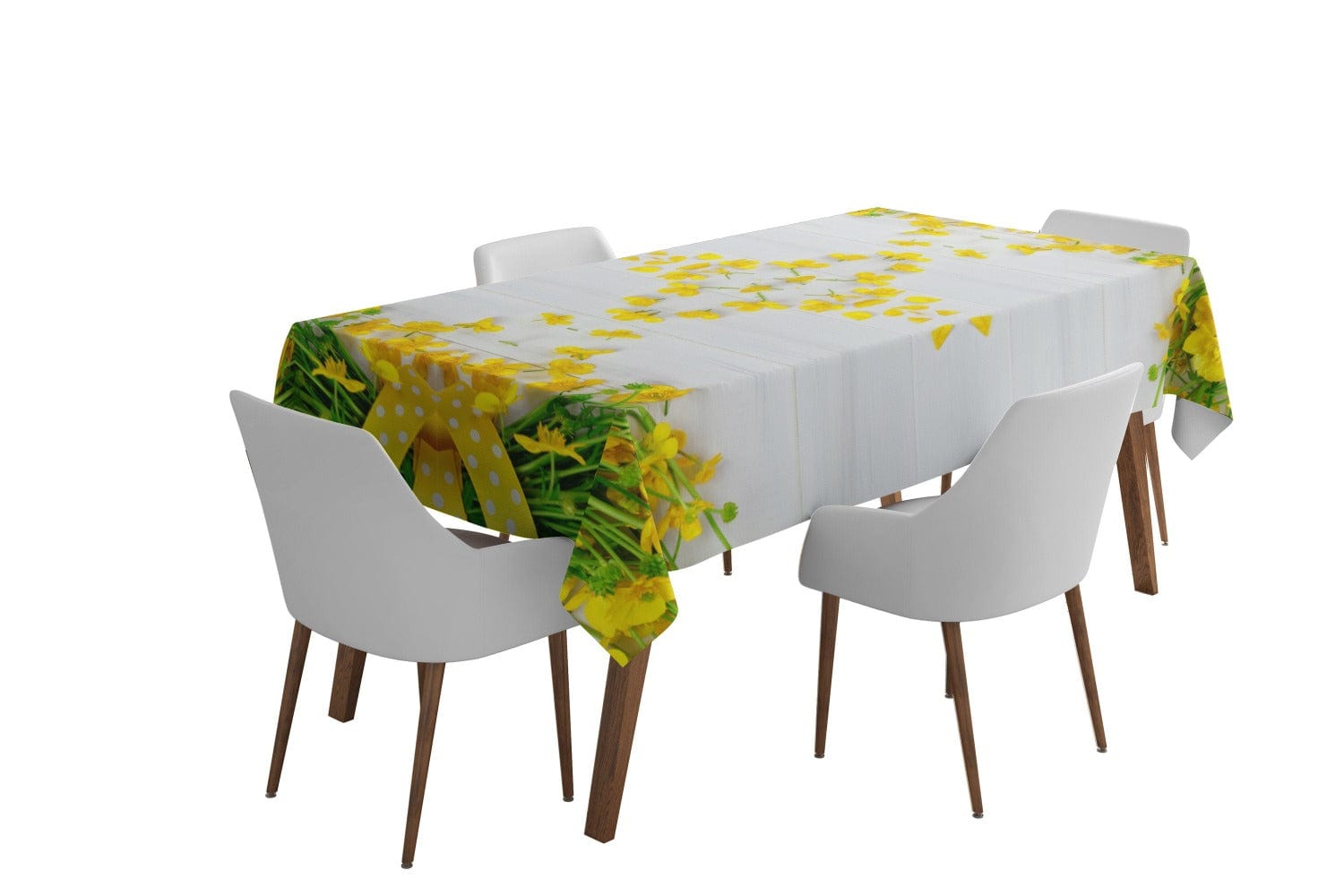 Galdauts - Dzelteni ziedi uz balta fona 2. versija Home Trends