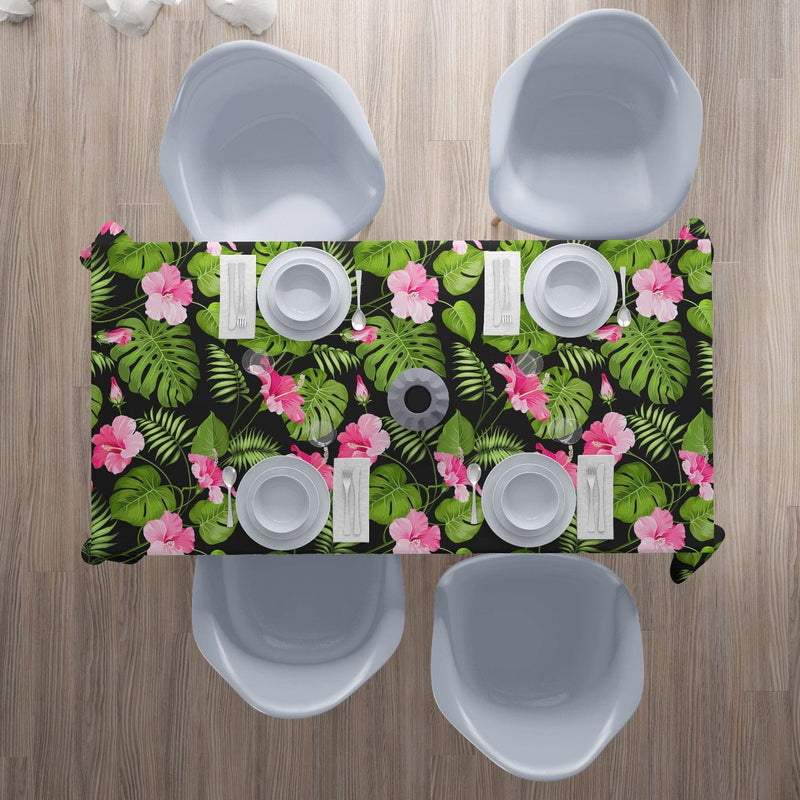 Tablecloth Tropical Flowers on the Black - Wellmira
