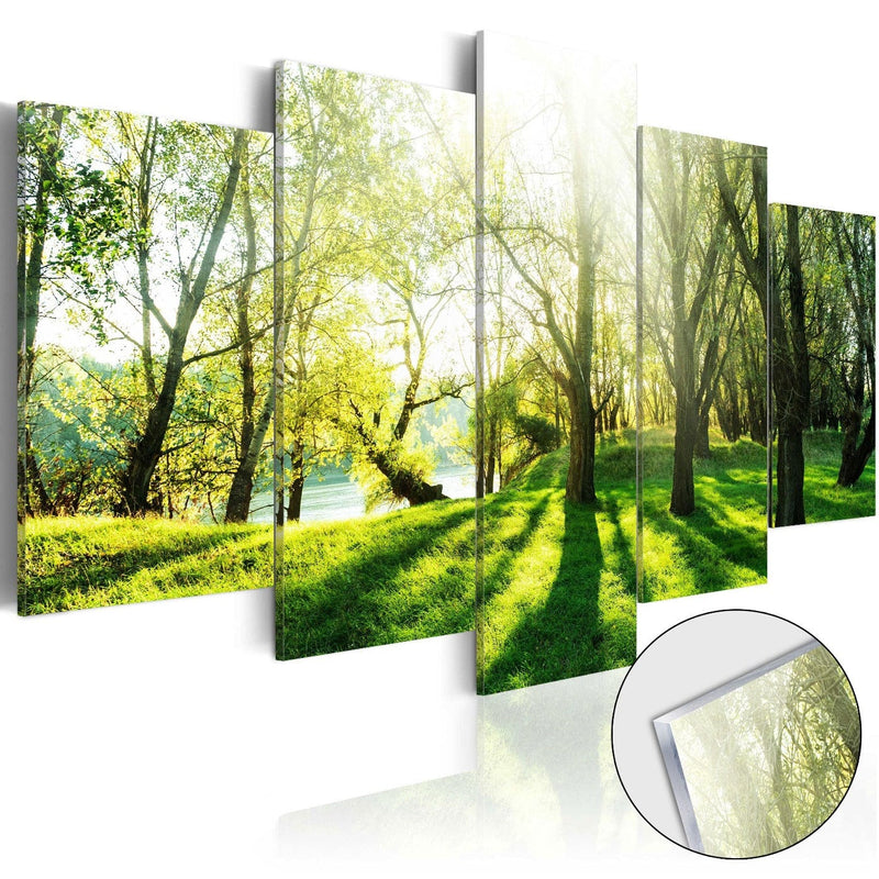 Glezna ar akrila stiklu ar mežu - Zaļš mežs Home trends