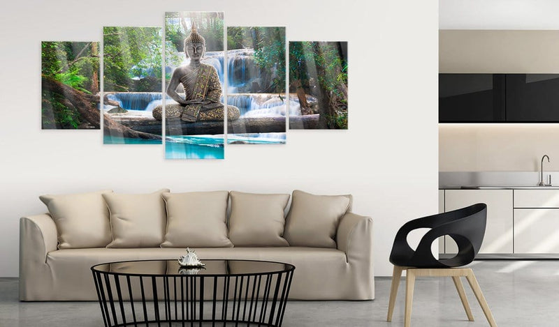 Glezna ar akrila stiklu - Buda un ūdenskritums Home trends
