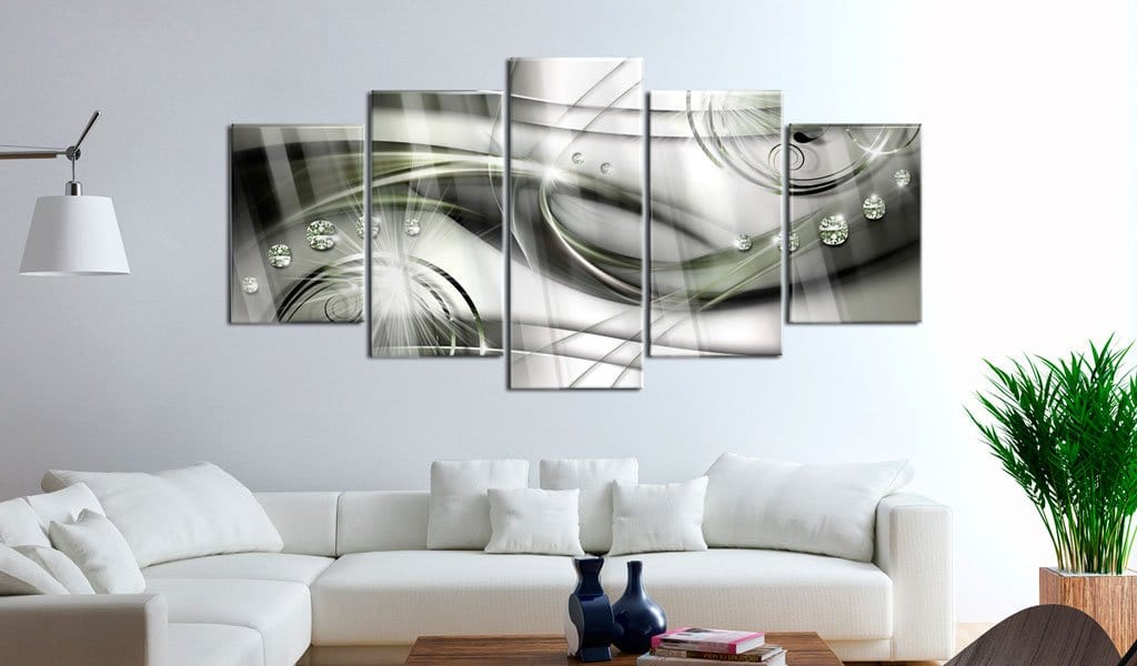 Glezna ar akrila stiklu - Zaļā mirdzuma vilnis Home trends