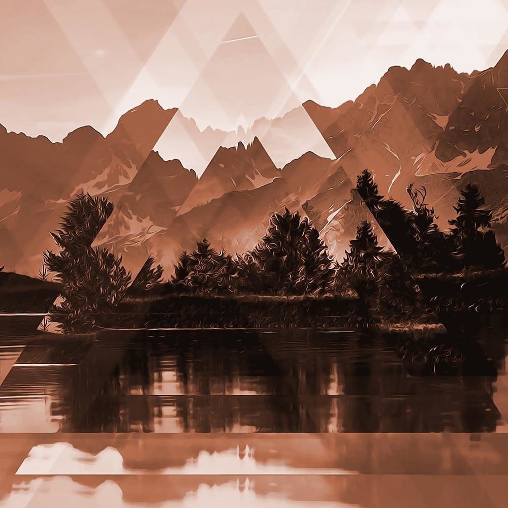 Glezna baltā rāmī - A Lake In The Mountains 2  Home Trends DECO