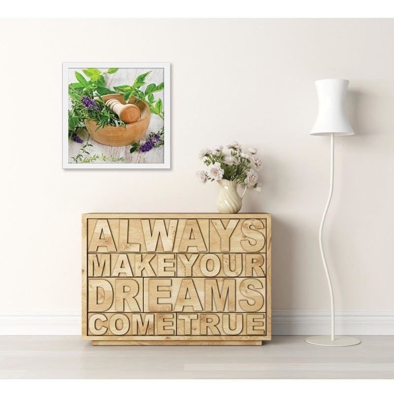 Glezna baltā rāmī - A mortar with herbs  Home Trends DECO