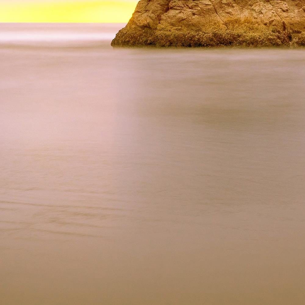 Glezna baltā rāmī - A Rock In The Sea At Dusk  Home Trends DECO