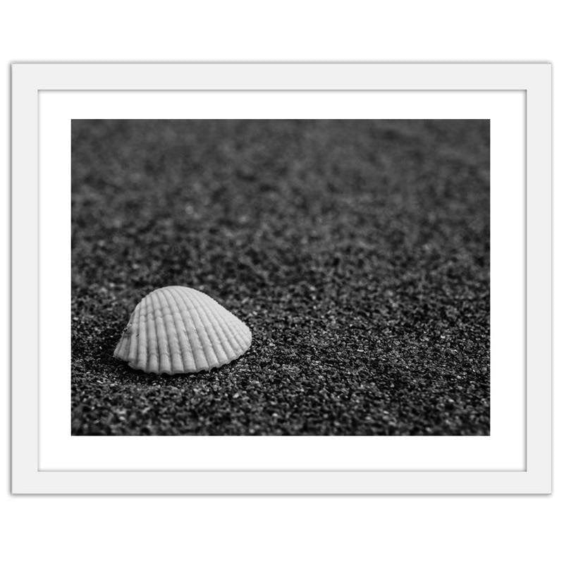 Glezna baltā rāmī - A shell in the sand  Home Trends DECO