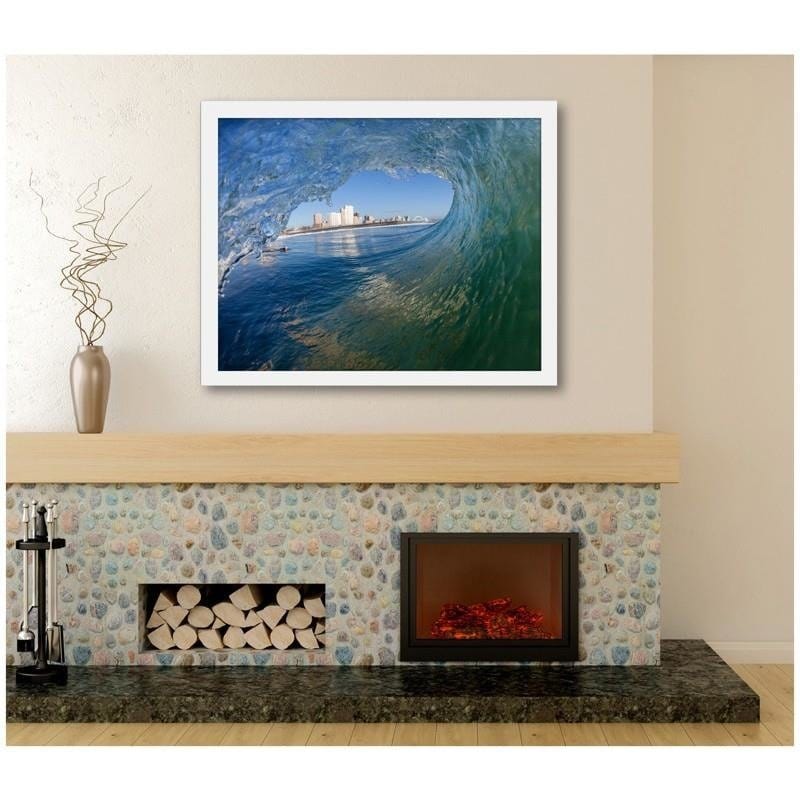 Glezna baltā rāmī - A wave with a view of the city  Home Trends DECO