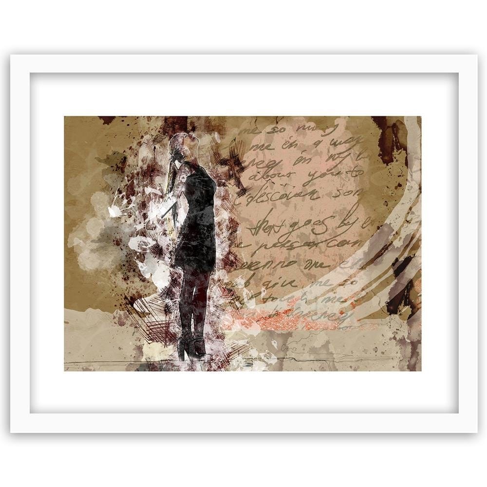 Glezna baltā rāmī - A Woman In A Black Dress  Home Trends DECO