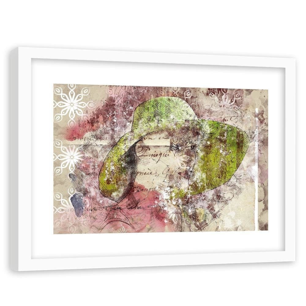 Glezna baltā rāmī - A Woman In A Green Hat  Home Trends DECO
