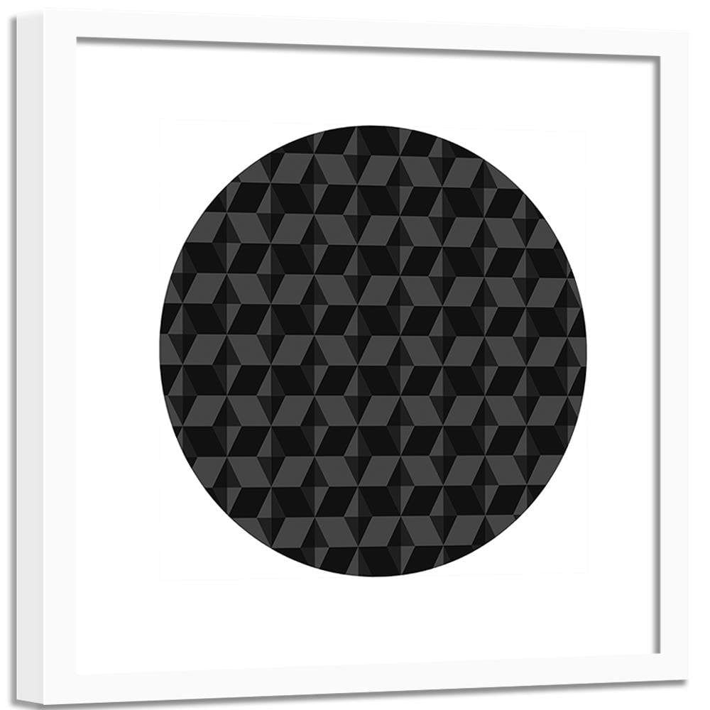 Glezna baltā rāmī - Abstract Circle 2  Home Trends DECO