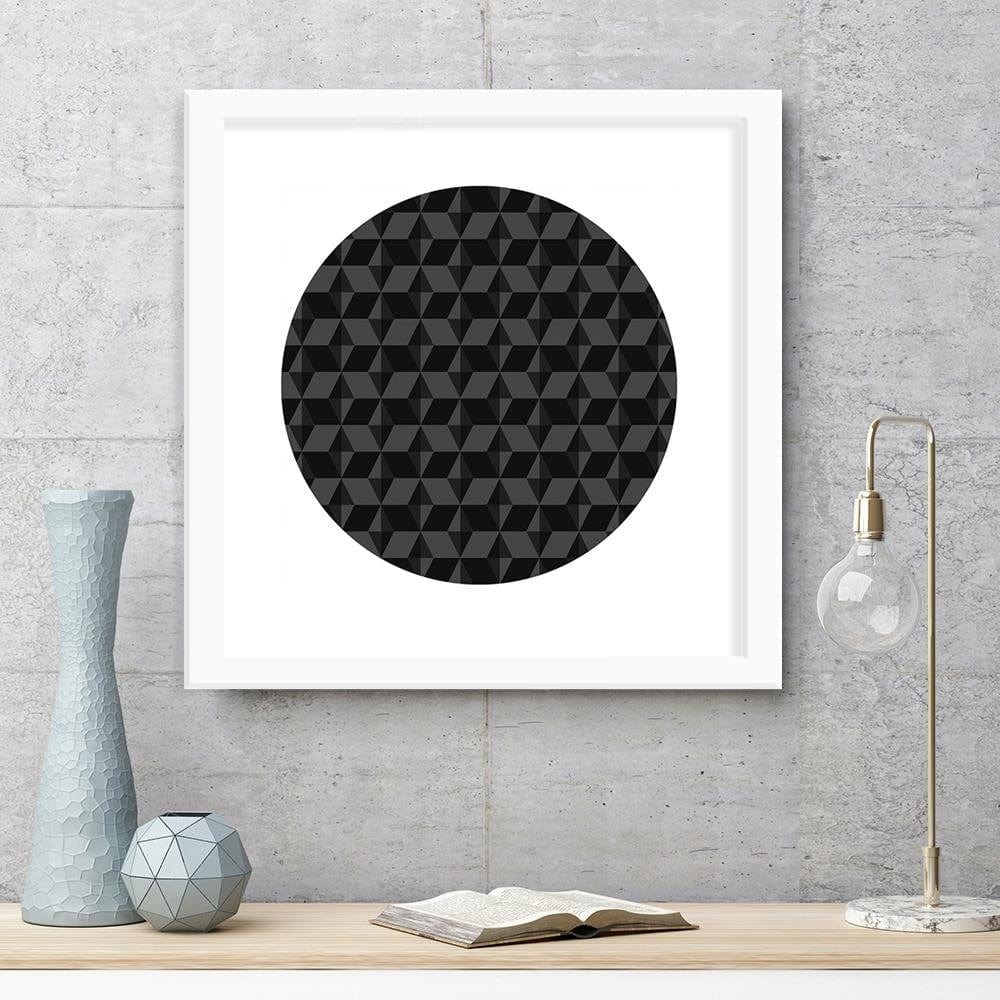 Glezna baltā rāmī - Abstract Circle 2  Home Trends DECO