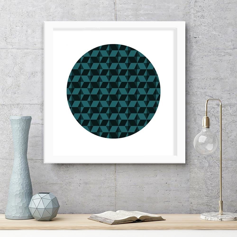 Glezna baltā rāmī - Abstract Circle 4  Home Trends DECO