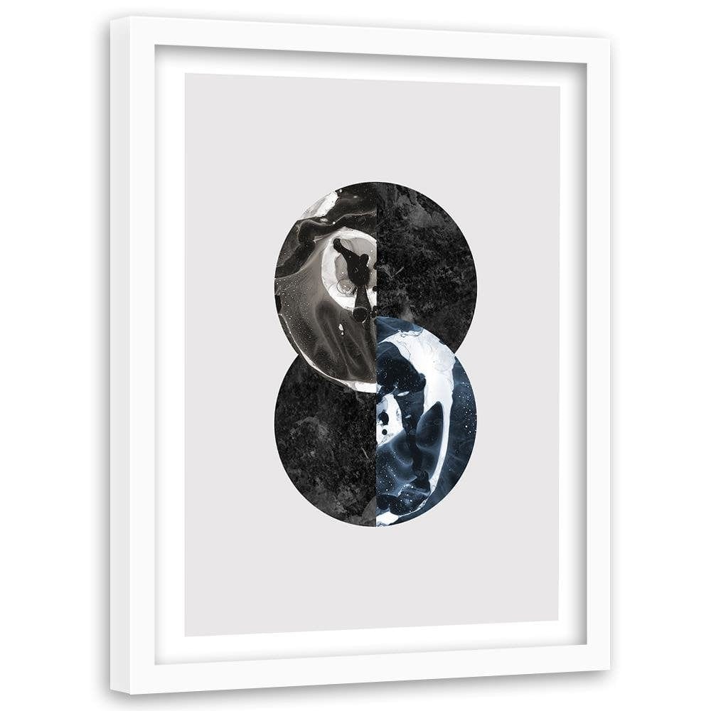 Glezna baltā rāmī - Abstract Circles  Home Trends DECO