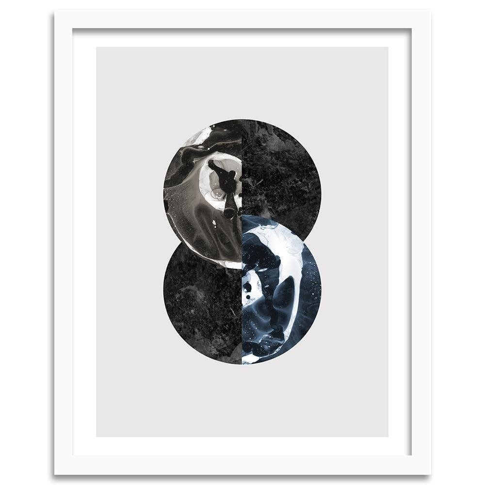 Glezna baltā rāmī - Abstract Circles  Home Trends DECO