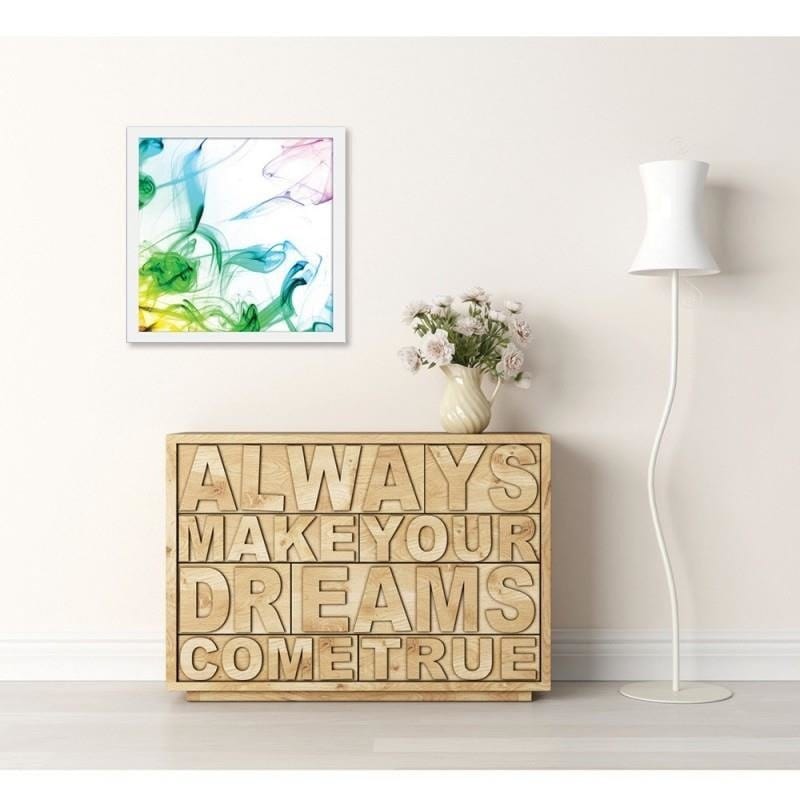 Glezna baltā rāmī - Abstract color smoke  Home Trends DECO
