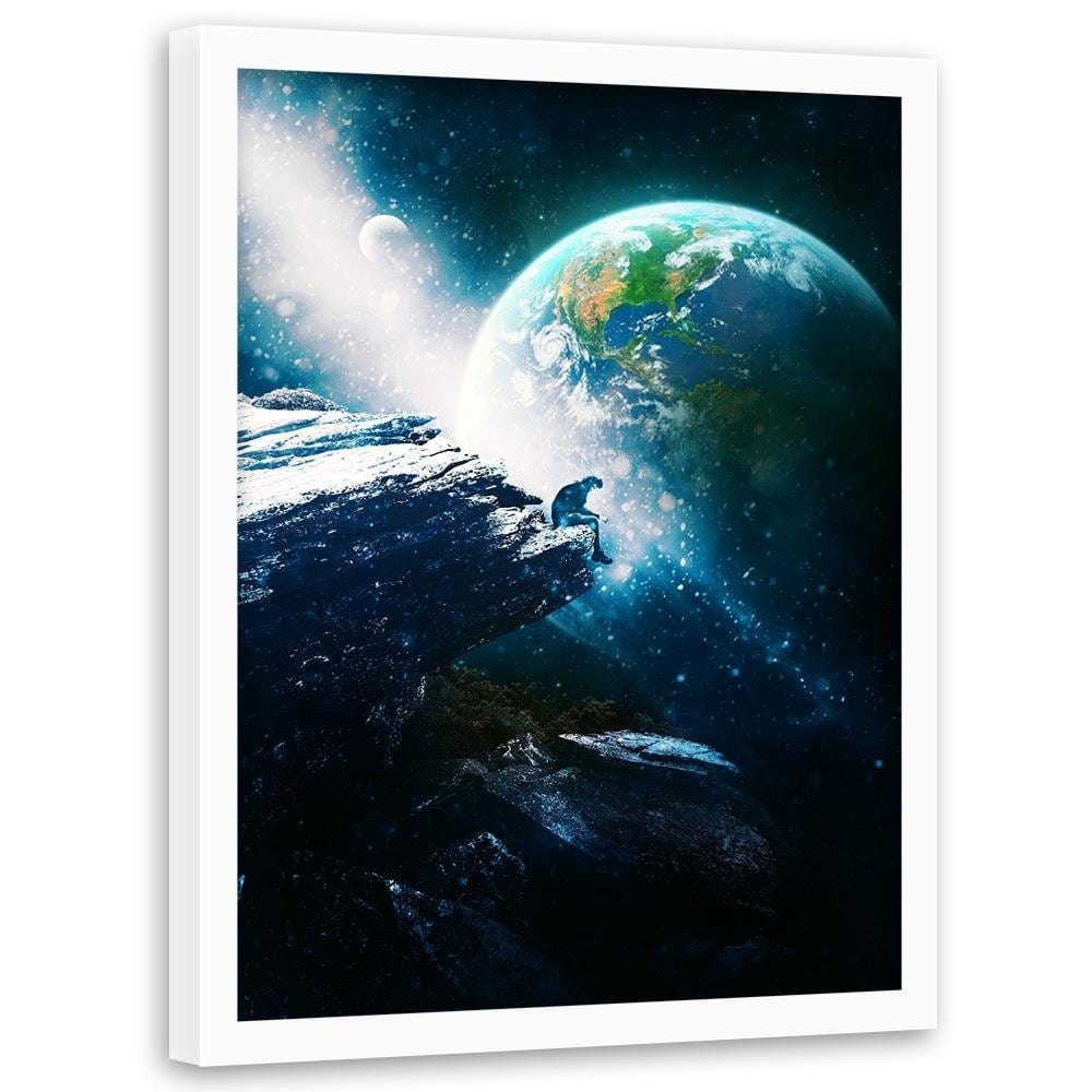 Glezna baltā rāmī - Abstract Cosmos Blue  Home Trends DECO
