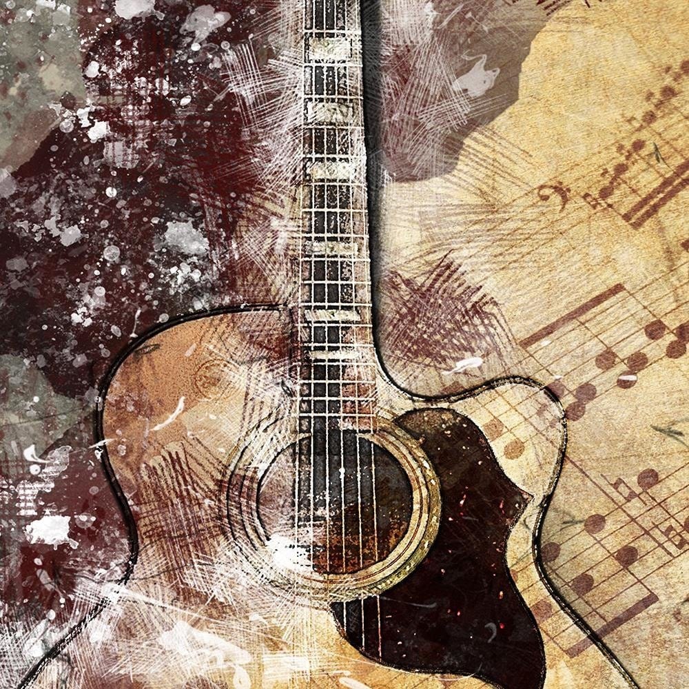 Glezna baltā rāmī - Abstract Guitar  Home Trends DECO