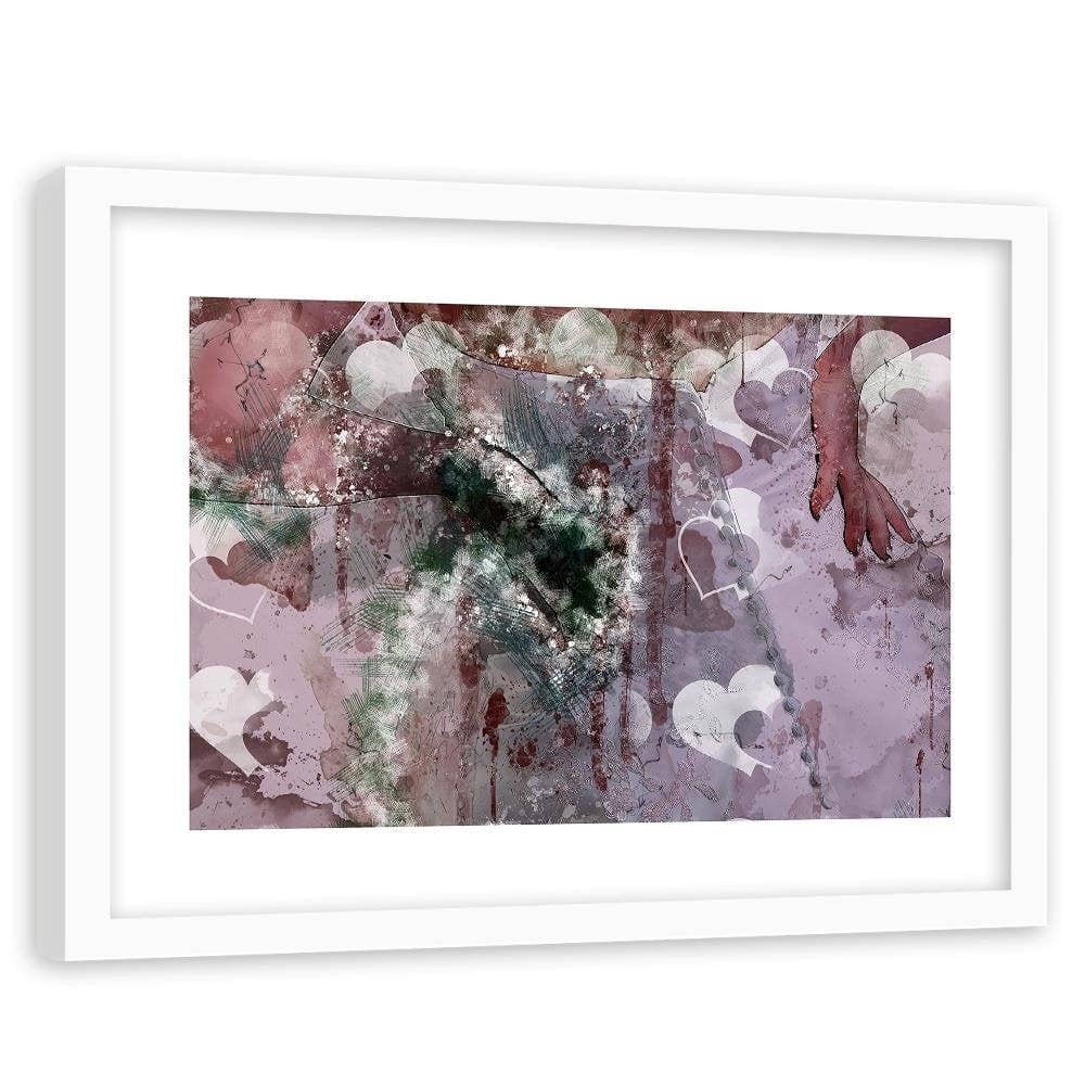 Glezna baltā rāmī - Abstract Heart  Home Trends DECO