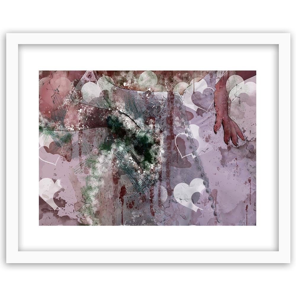 Glezna baltā rāmī - Abstract Heart  Home Trends DECO