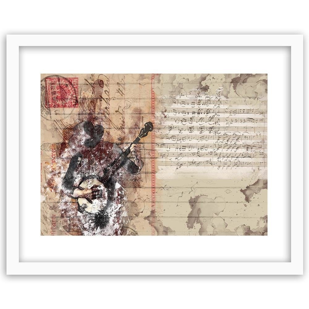 Glezna baltā rāmī - Abstract Musician  Home Trends DECO
