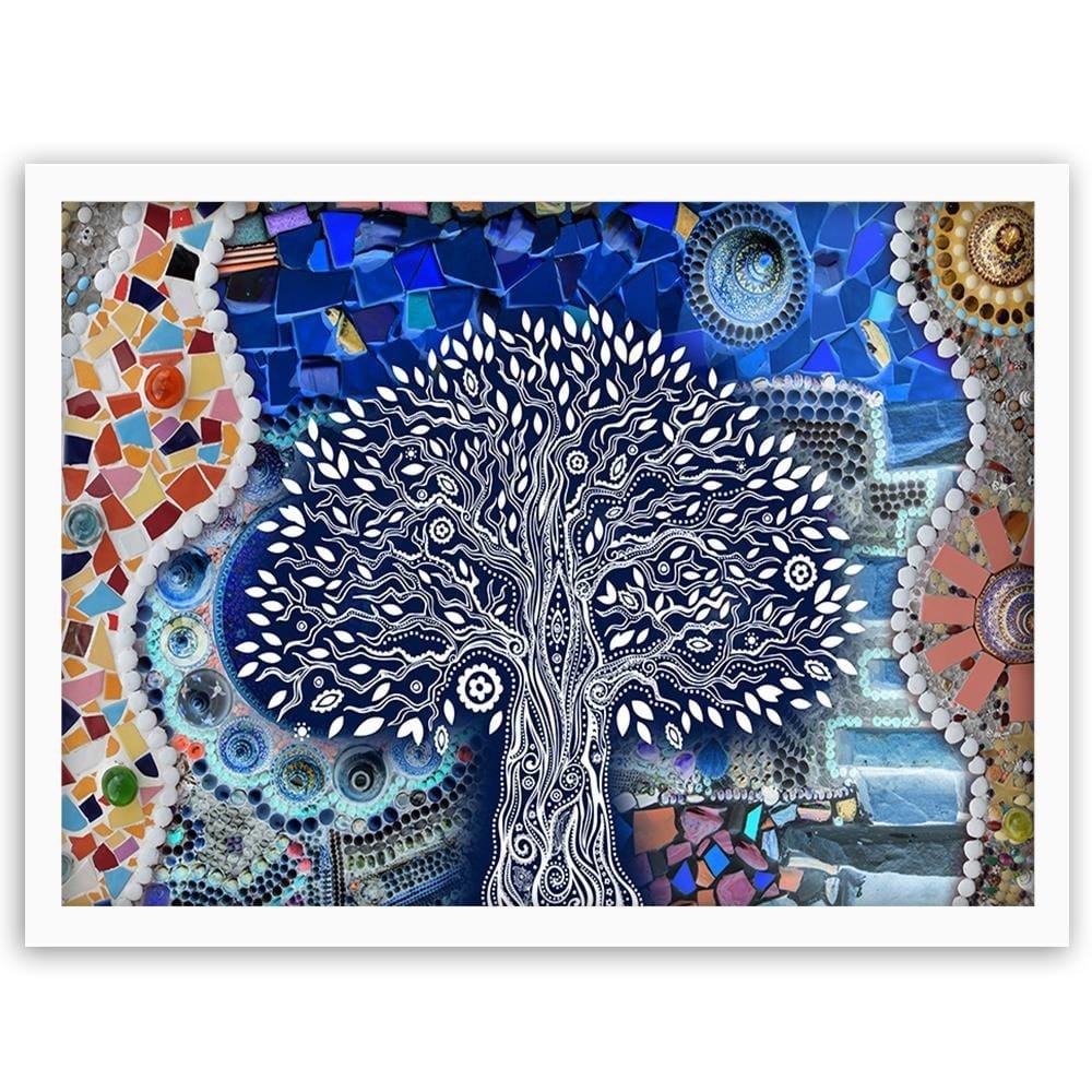 Glezna baltā rāmī - Abstract Tree  Home Trends DECO