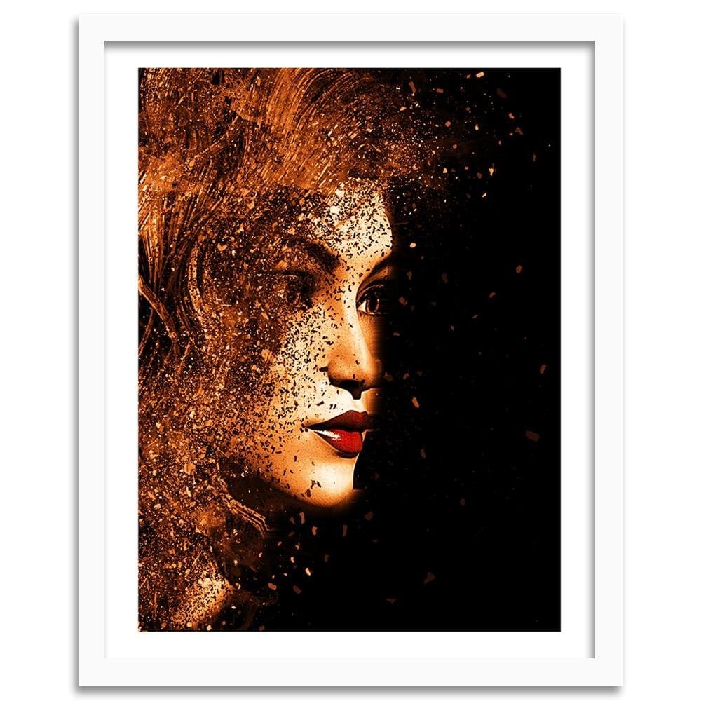 Glezna baltā rāmī - Abstract Woman's Face  Home Trends DECO