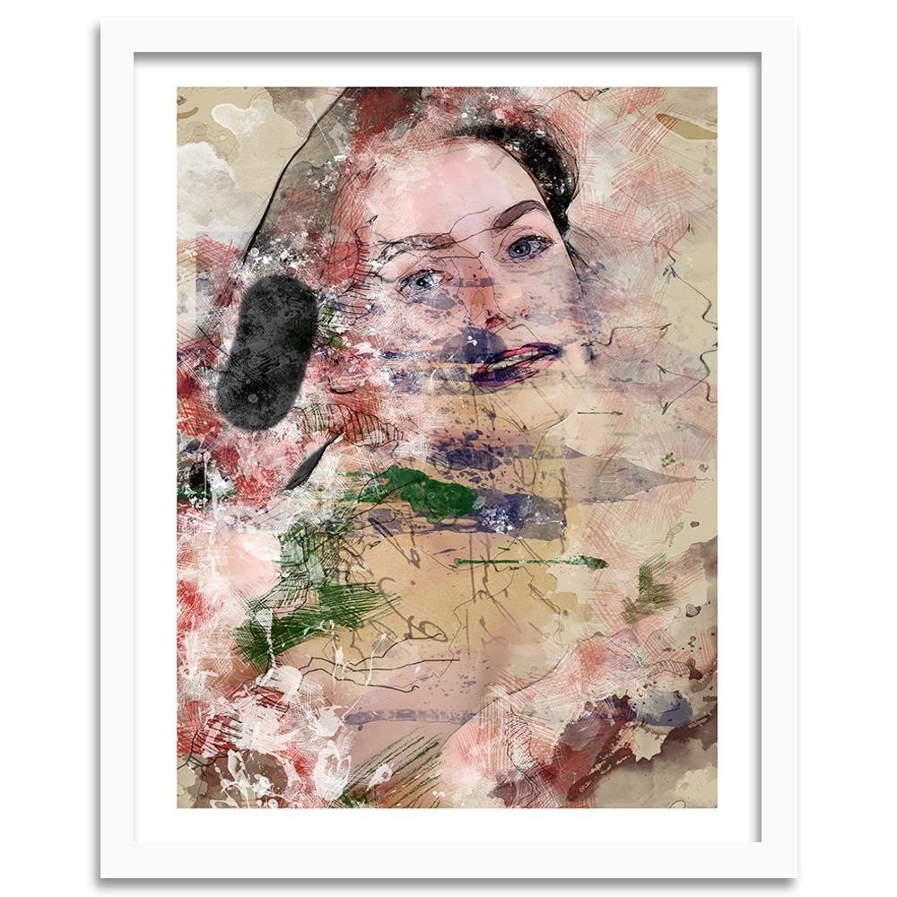 Glezna baltā rāmī - Abstract Woman's Face  Home Trends DECO