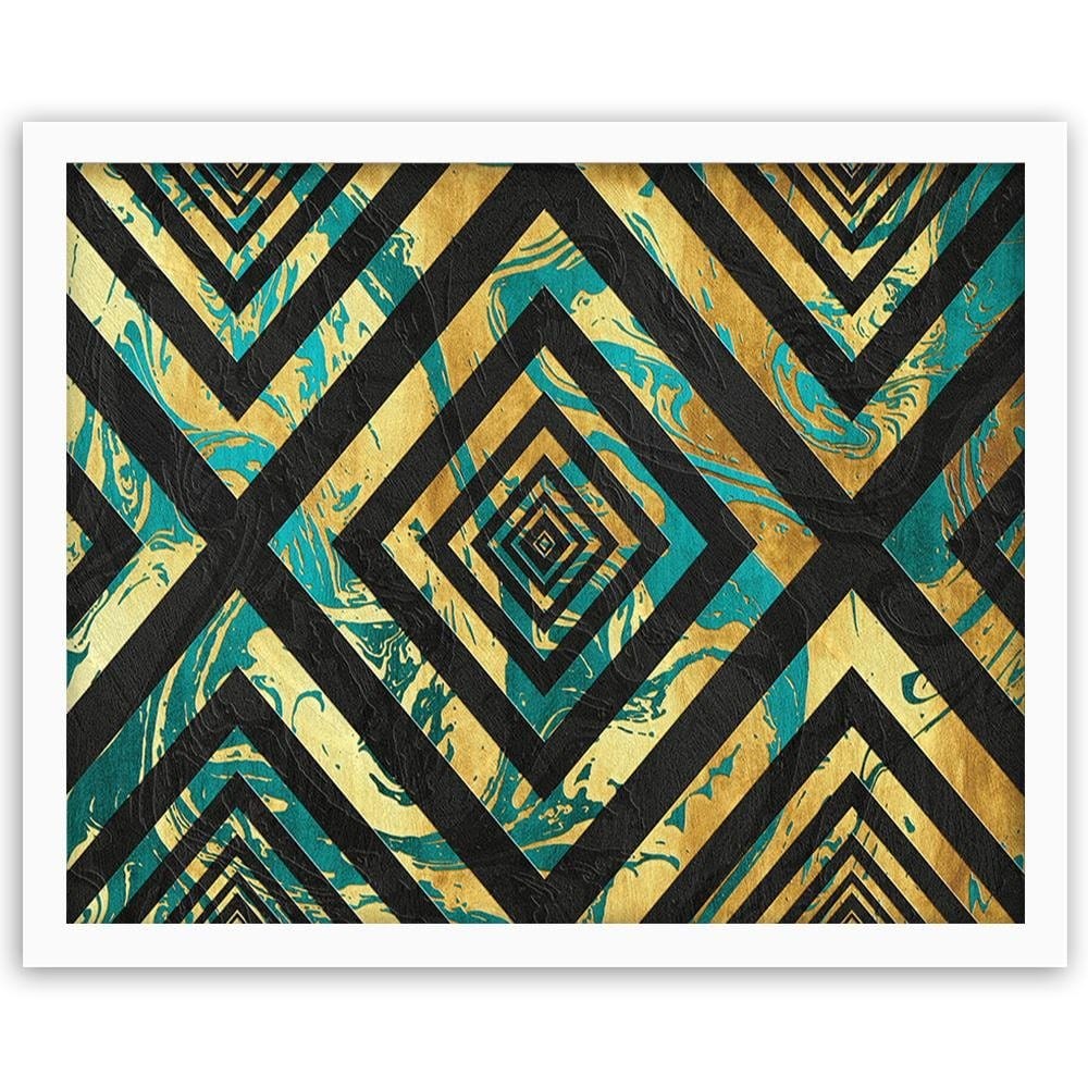 Glezna baltā rāmī - Abstraction With A Black Pattern  Home Trends DECO