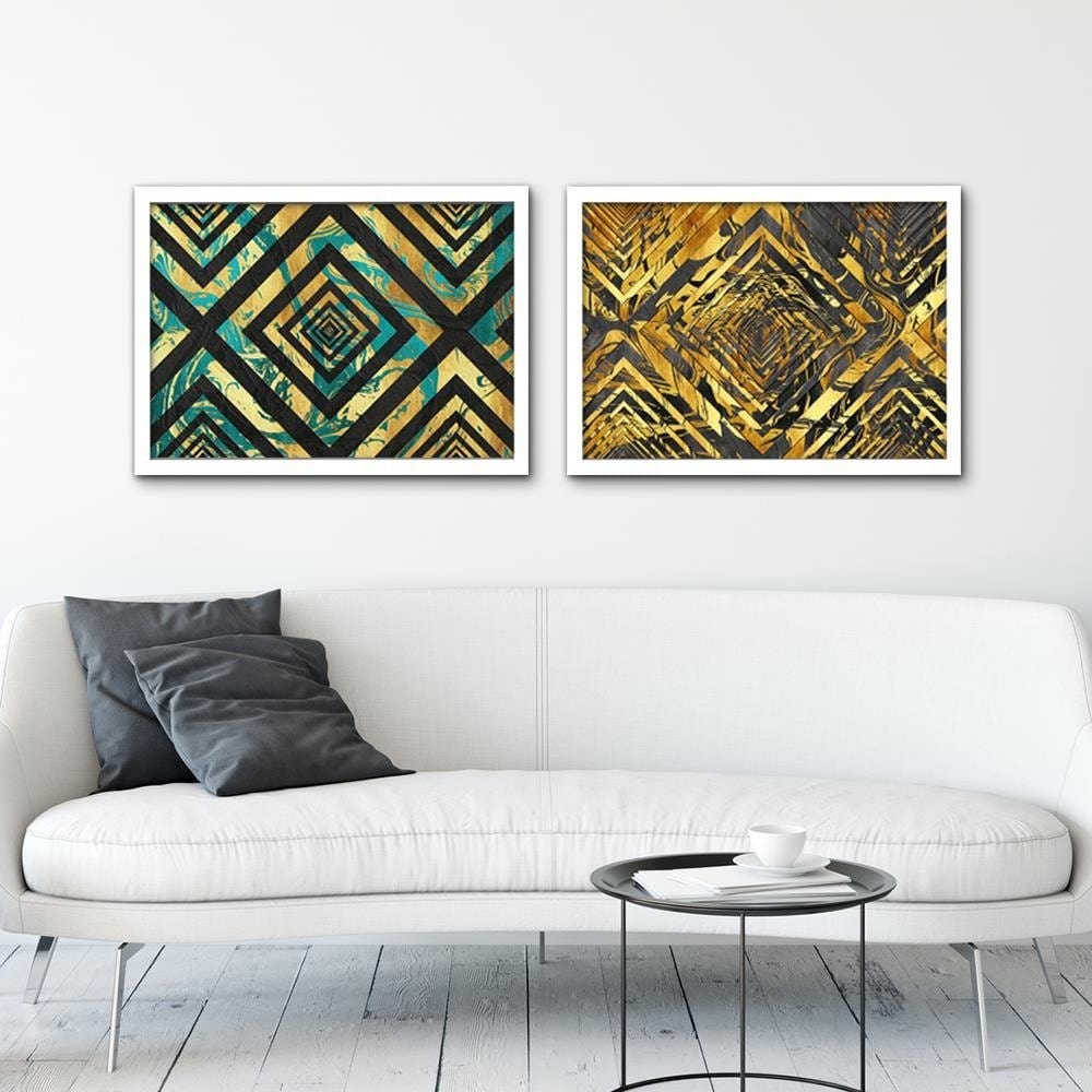 Glezna baltā rāmī - Abstraction With A Black Pattern  Home Trends DECO