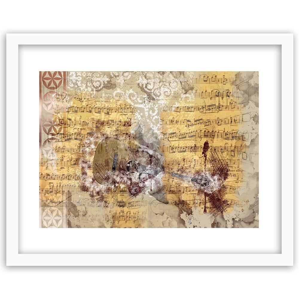 Glezna baltā rāmī - Abstraction With A Guitar  Home Trends DECO