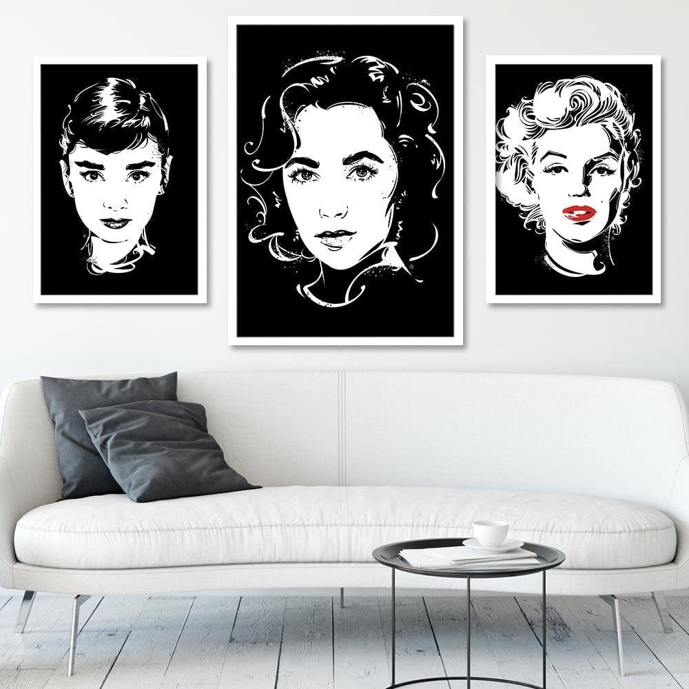 Glezna baltā rāmī - Actress Image Black And White  Home Trends DECO