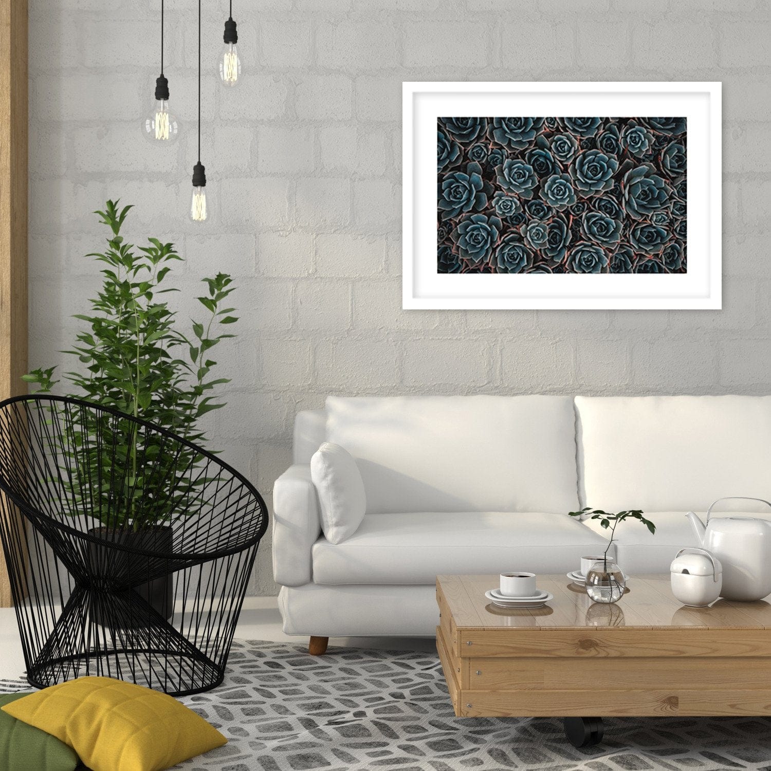 Glezna baltā rāmī - Agave Mexican  Home Trends DECO