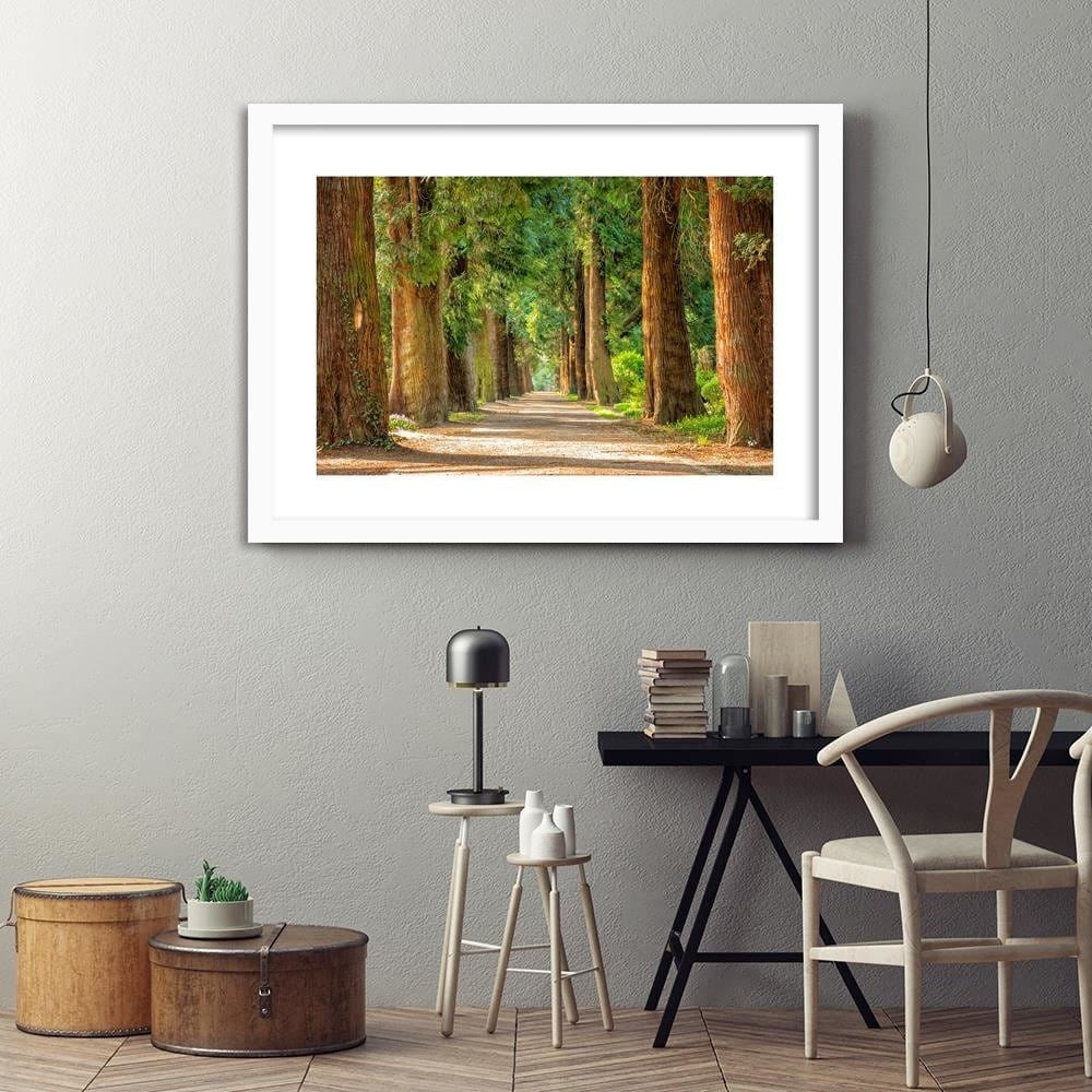 Glezna baltā rāmī - Alley In Park  Home Trends DECO