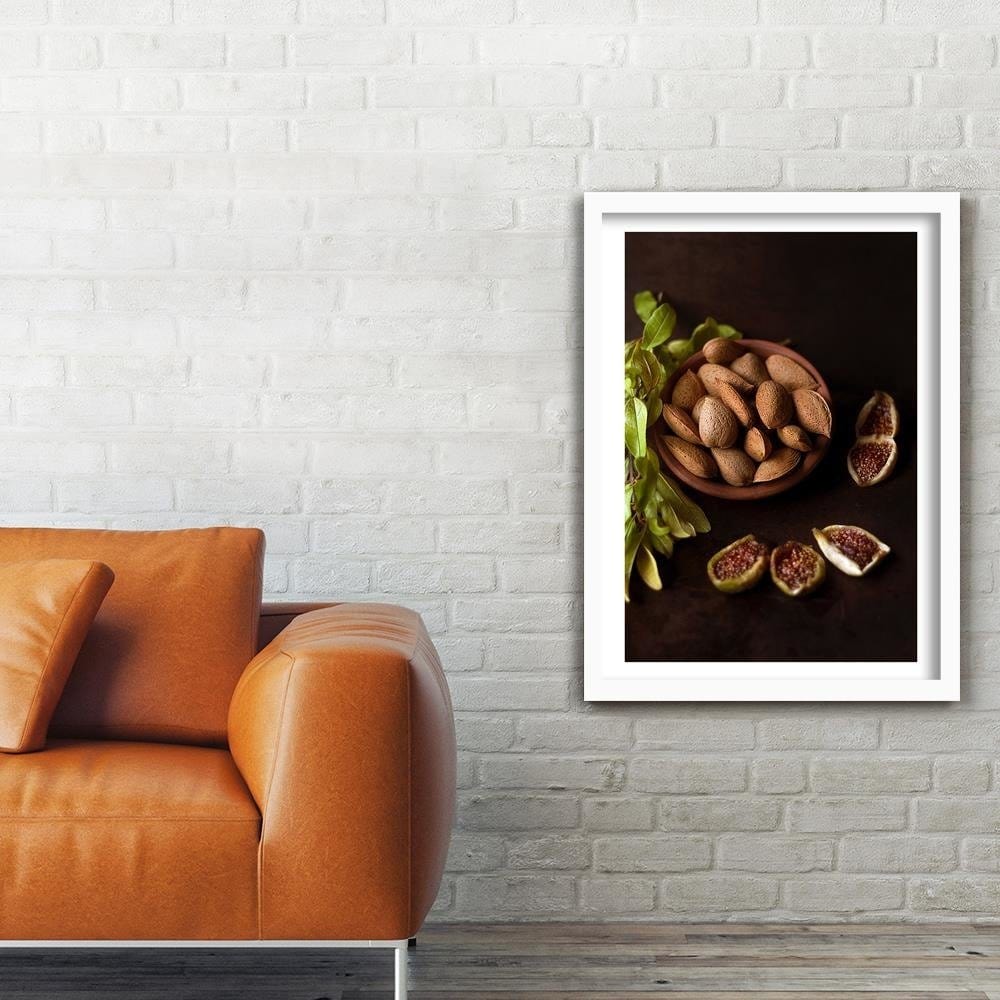 Glezna baltā rāmī - Almonds In The Shell  Home Trends DECO