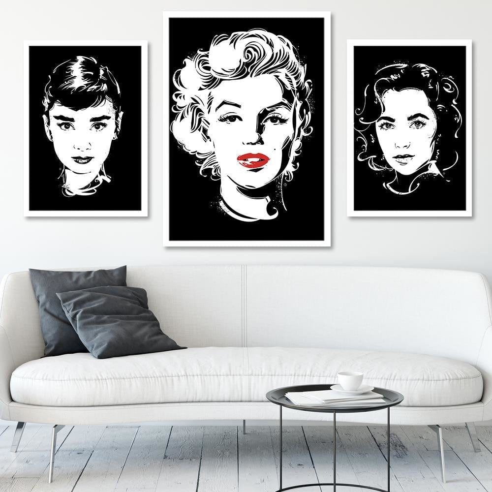 Glezna baltā rāmī - American Actress Black And White  Home Trends DECO