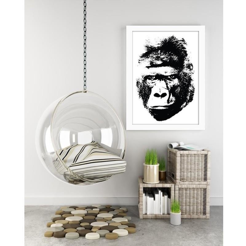 Glezna baltā rāmī - An illustration of a gorilla  Home Trends DECO