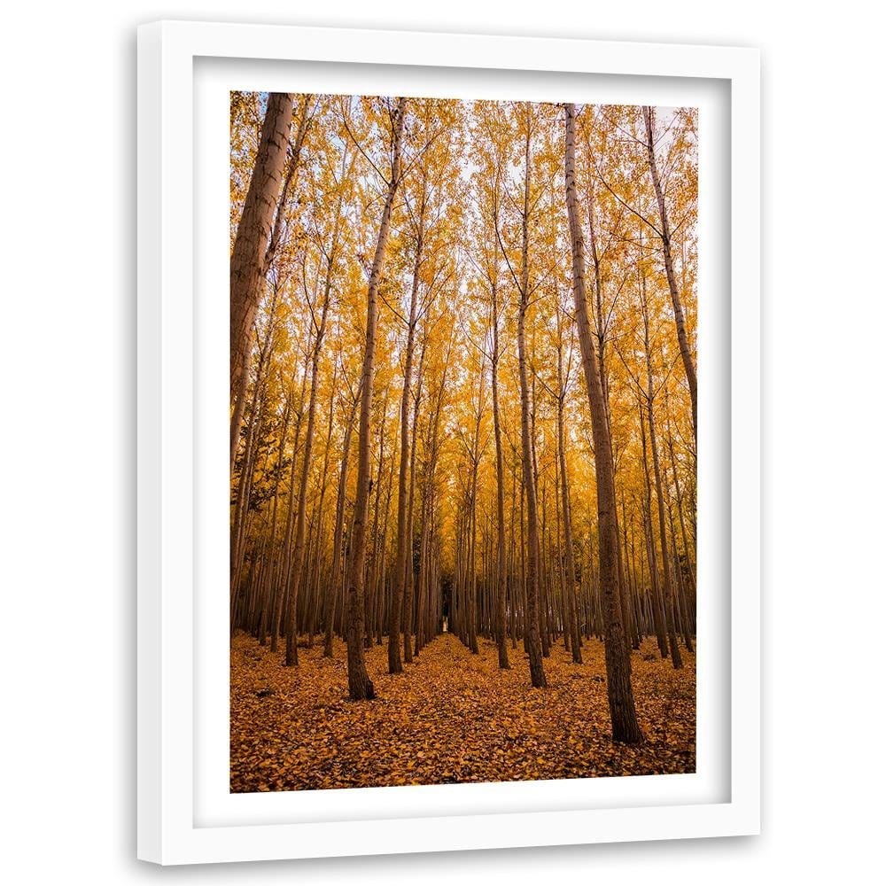Glezna baltā rāmī - And Birch Leaves  Home Trends DECO