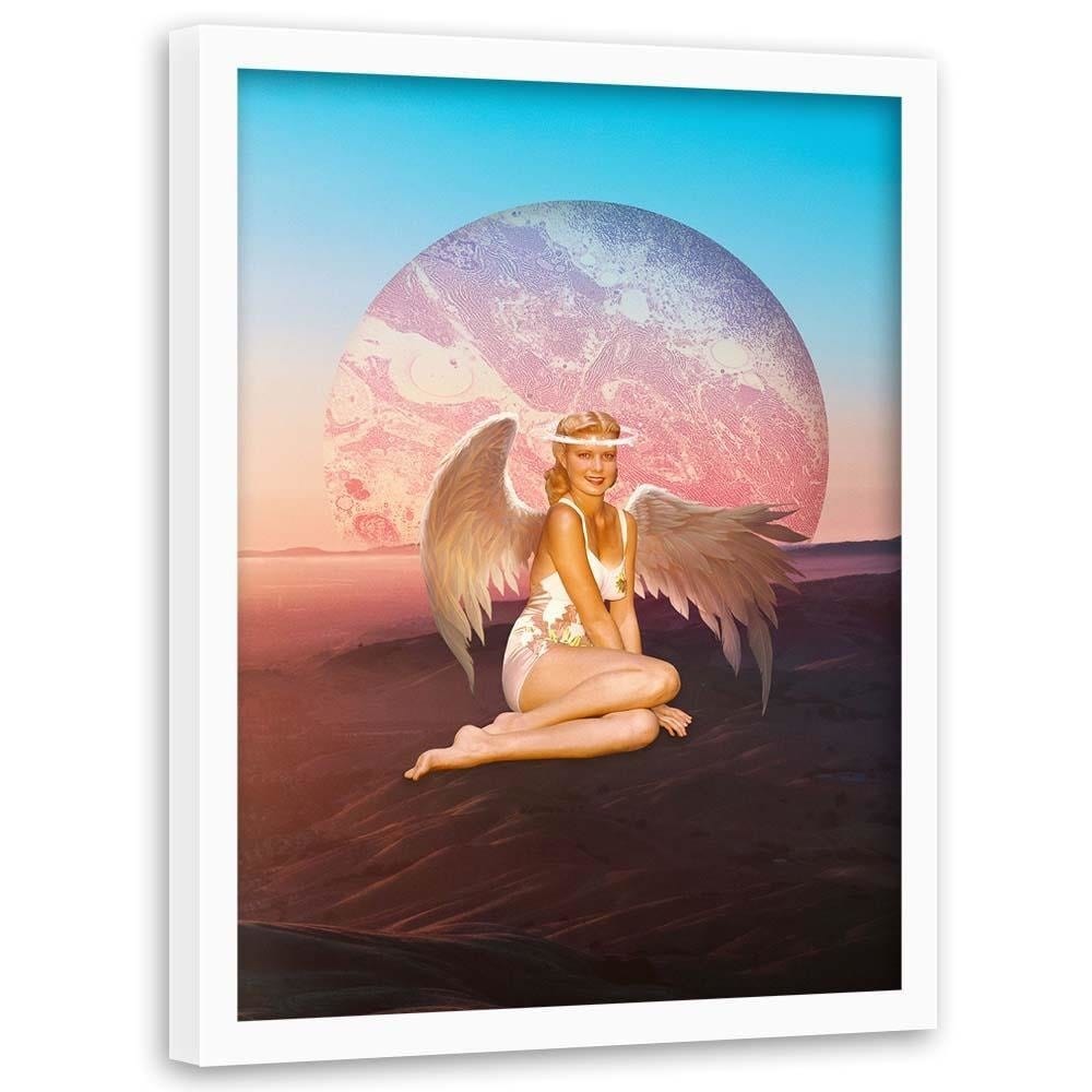 Glezna baltā rāmī - Angel Women  Home Trends DECO