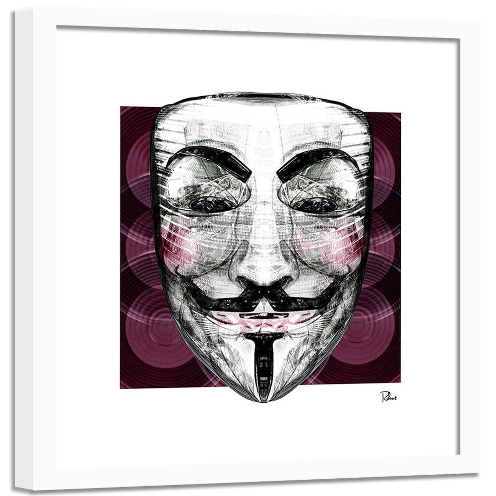 Glezna baltā rāmī - Anonymous Mask  Home Trends DECO