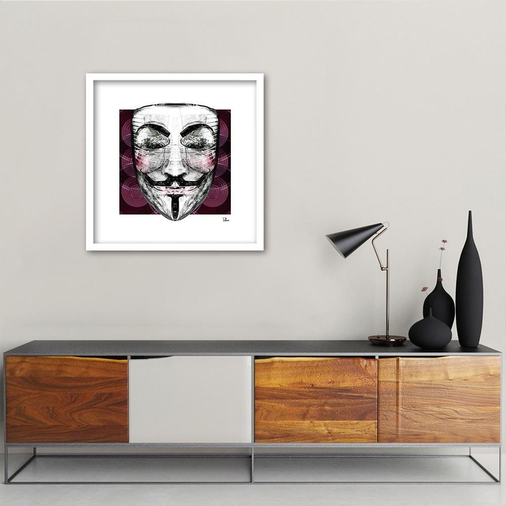 Glezna baltā rāmī - Anonymous Mask  Home Trends DECO