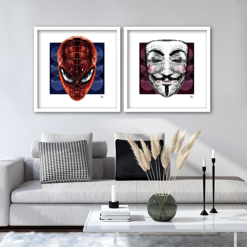 Glezna baltā rāmī - Anonymous Mask  Home Trends DECO