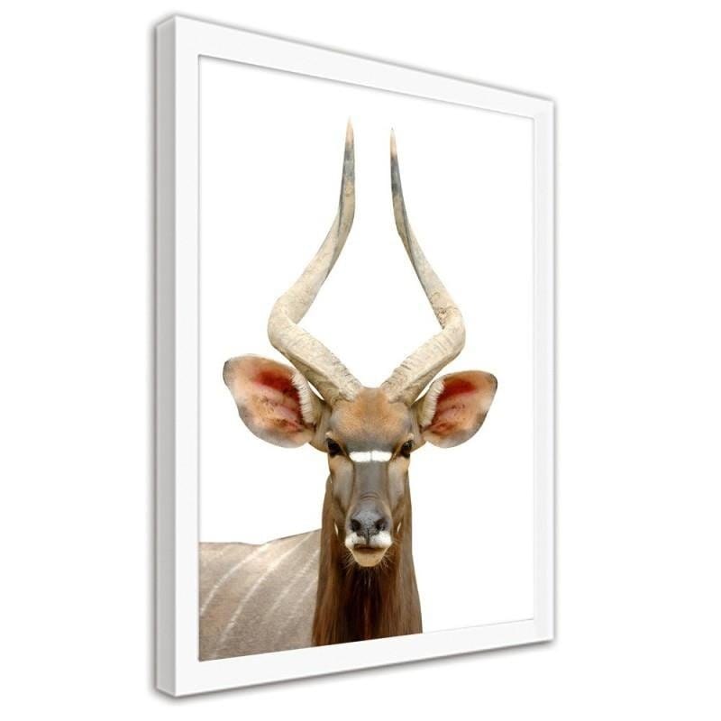 Glezna baltā rāmī - Antelope  Home Trends DECO