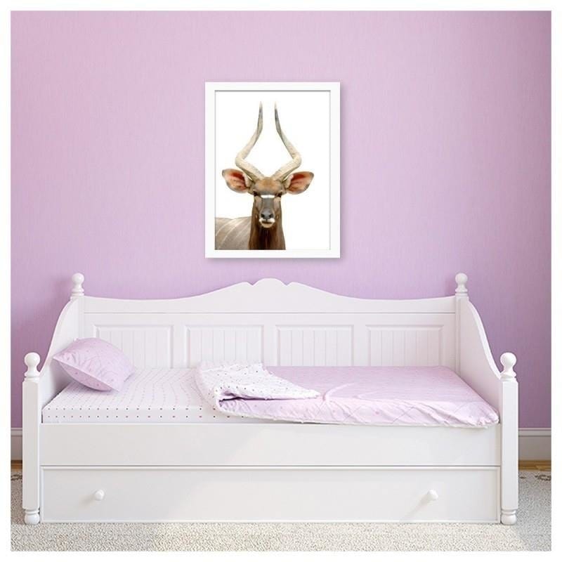 Glezna baltā rāmī - Antelope  Home Trends DECO