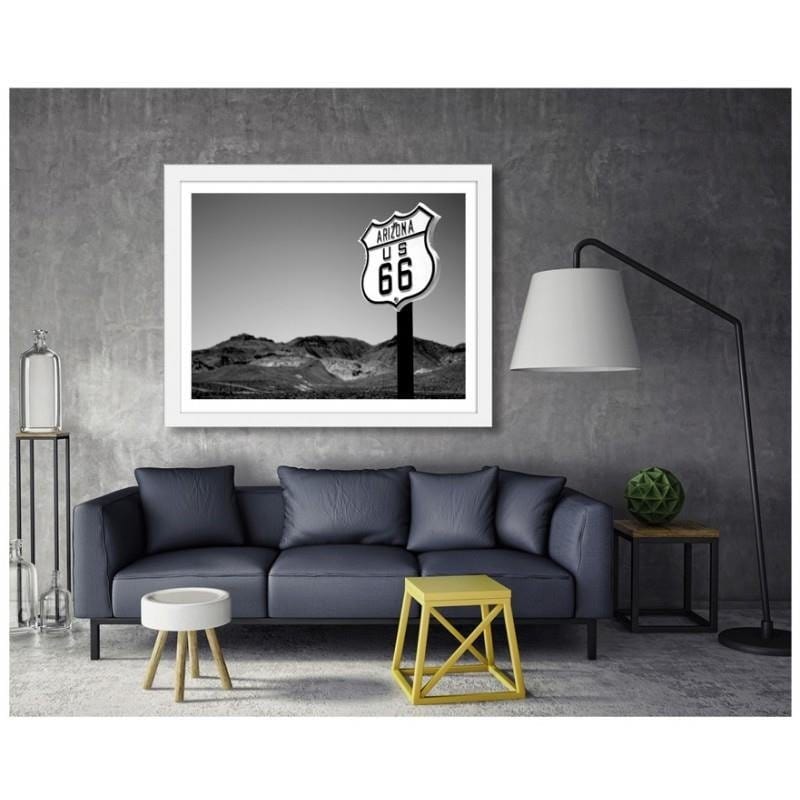 Glezna baltā rāmī - Arizona us 66  Home Trends DECO