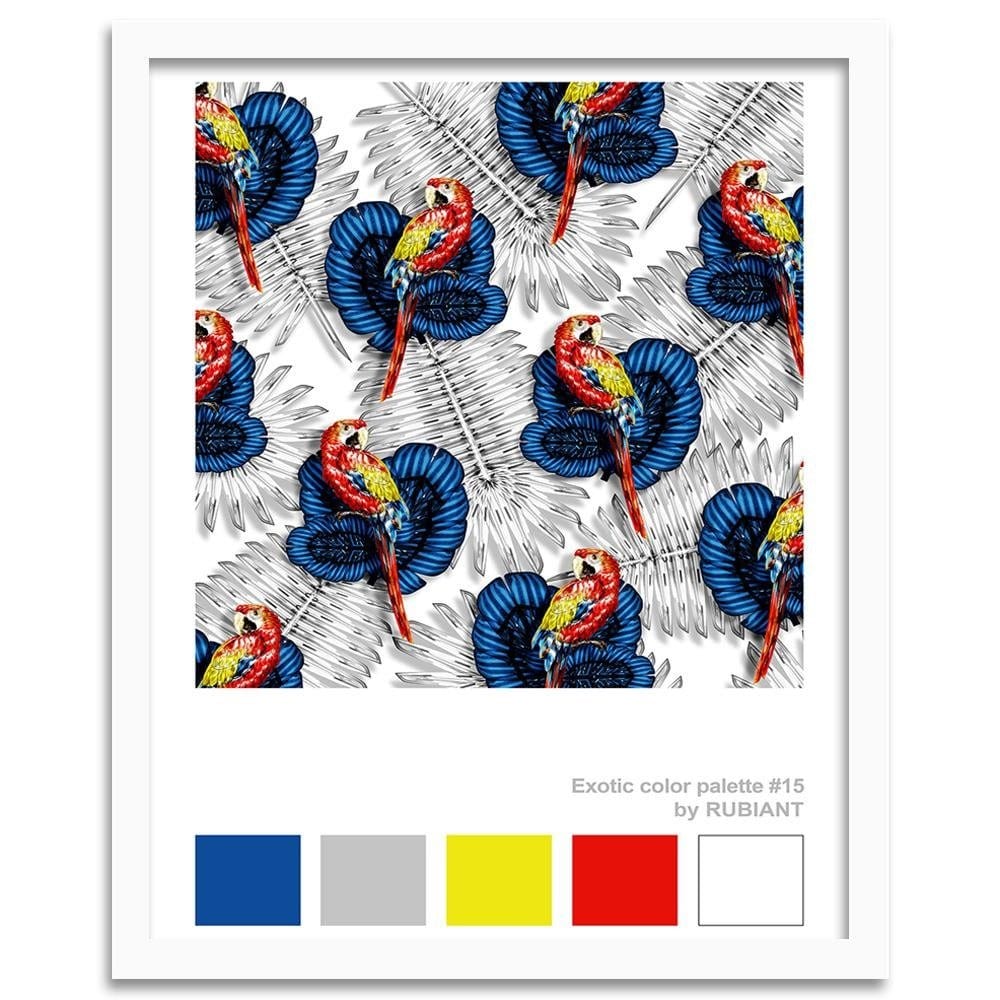 Glezna baltā rāmī - Art Print Exotic Blue  Home Trends DECO