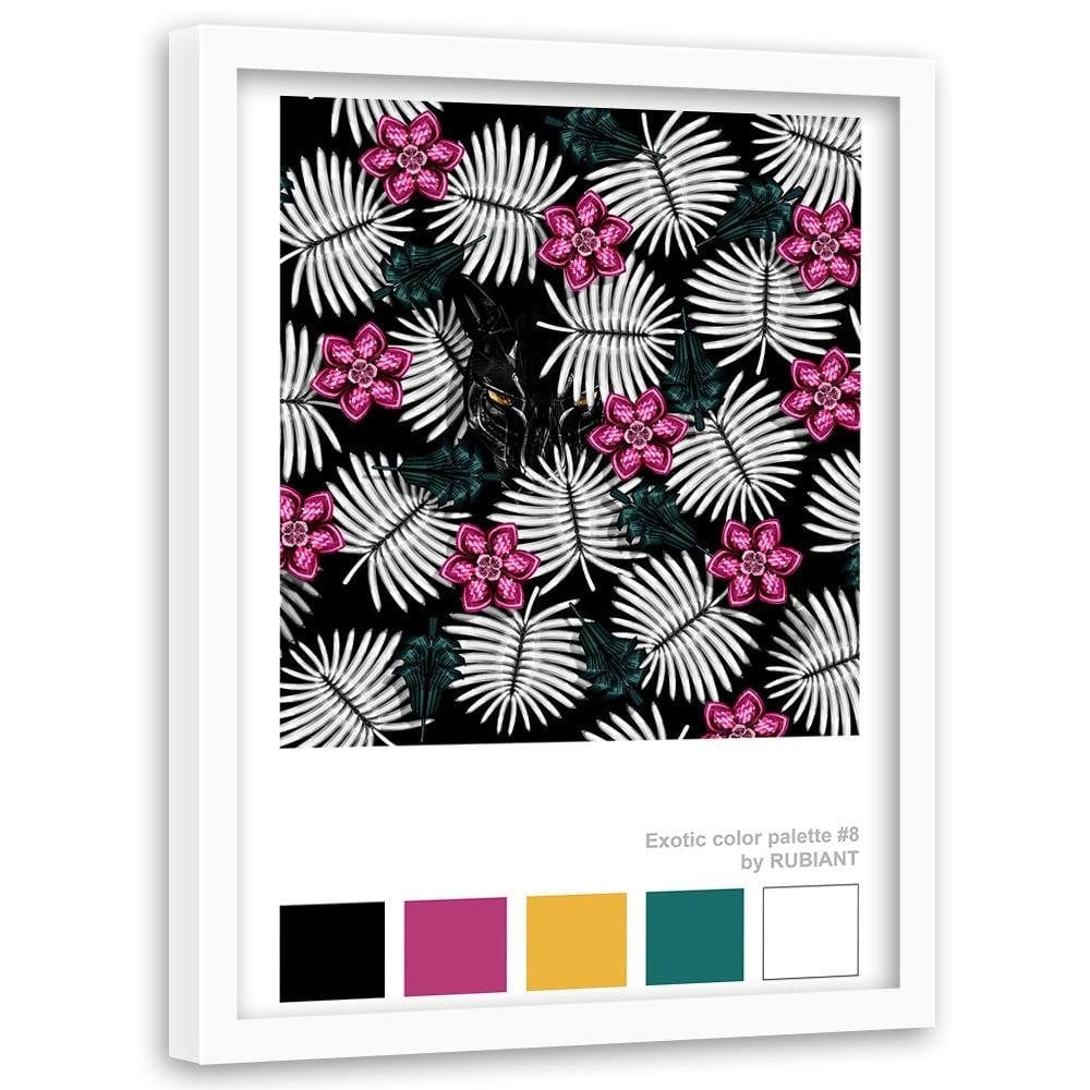 Glezna baltā rāmī - Artwork Tropical Pink  Home Trends DECO