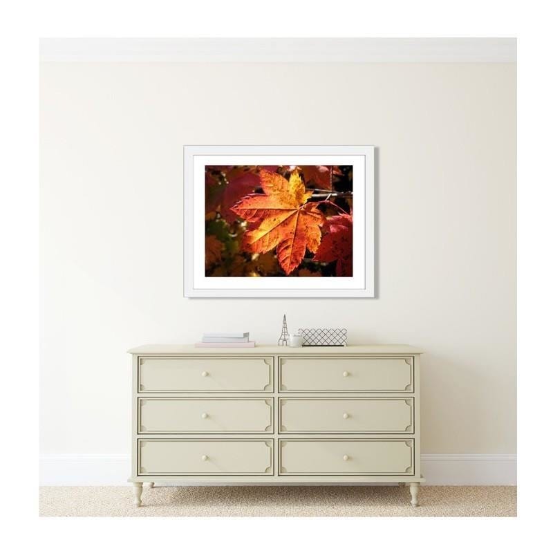 Glezna baltā rāmī - Autumn leaf  Home Trends DECO